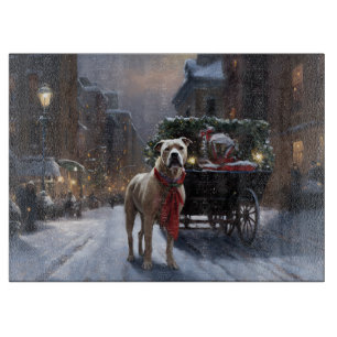 Planche À Découper Saison de Noël du American Staffordshire