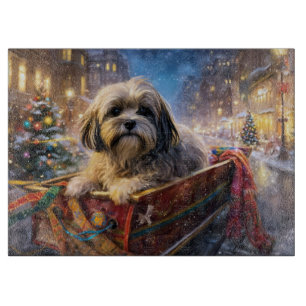 Planche À Découper Saison Festive de Noël de Lhasa Apso