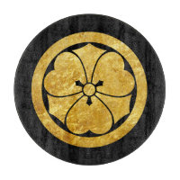 Sakai Mon japonais samurai clan or sur noir