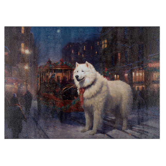 Planche À Découper Samoyed Christmas Festive Saison (Devant)
