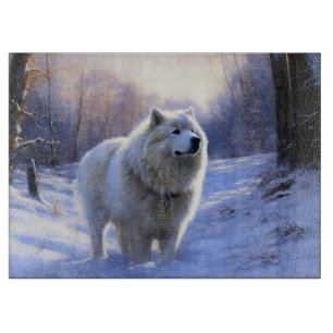 Planche À Découper Samoyède Qu'il neige Noël