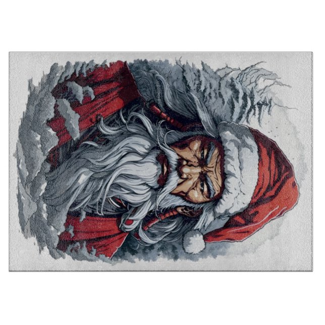Planche À Découper Samurai Père Noël Warrior Christmas Art Cadeau (Devant)