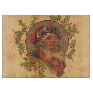Planche À Découper Santa Claus Noël Portrait Vintage