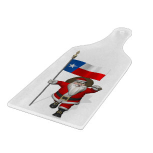 Planche À Découper Santa Claus with Ensign Of Texas
