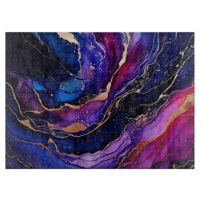 Planche À Découper Sapphire Amethyst Encre d'alcool (Devant)