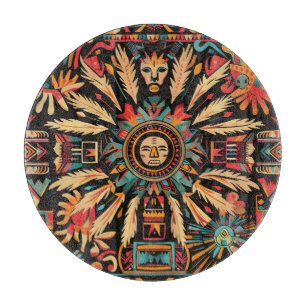 Planche À Découper Sapphire complexe "Rêve aztèque" Verre de coupe Bo