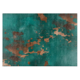 Planche À Découper Sarcelle et bronze