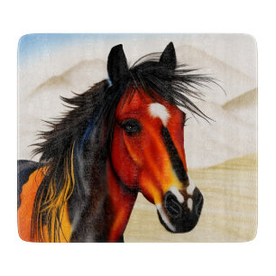 Planche À Découper Sauvage Au Coeur - Un Pony Spiritué De Pinto Occid