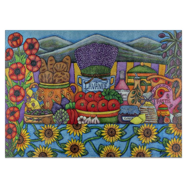 Planche À Découper Saveurs de conseil décoratif de taille du verre de (Devant)