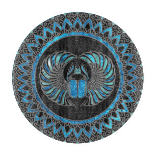 Planche À Découper Scarabée égyptien de scarabée - or et verre bleu