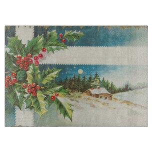 Planche À Découper Scène de Noël Hiver de neige blanche