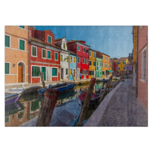 Planche À Découper Scène de rue à Burano Venise Italie
