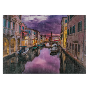 Planche À Découper Scène de rue nocturne magnifique Venise Italie