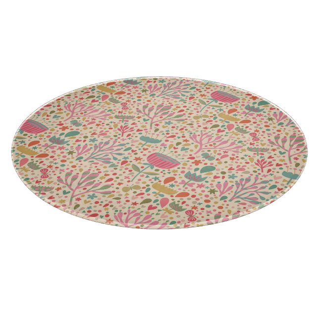Planche À Découper Schéma floral clair (Coin)