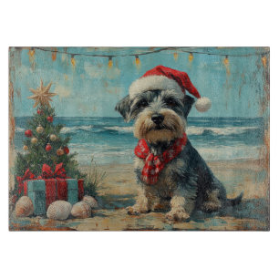 Planche À Découper Schnauzer Chien Noël Plage Vintage