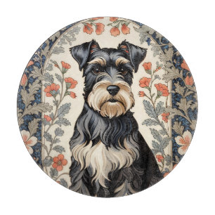 Planche À Découper Schnauzer Élégant Motif Floral Inspiré de William