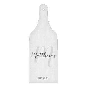 Planche À Découper Script moderne Monogramme personnalisé et nom de f