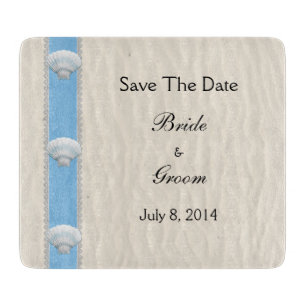 Planche À Découper Seashell Beach Wedding Enregistrer La Date