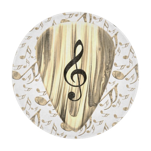 Planche À Découper Sélection Musicale Dorée – Art de Clé de Sol (Devant)