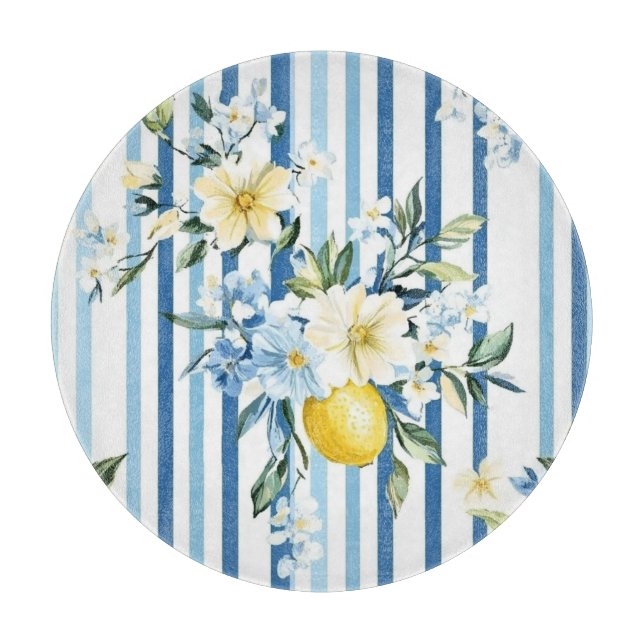 Planche À Découper Shabby Chic Lemon Floral Series Design #1 (Devant)