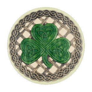 Planche À Découper Shamrock Beige Sur Planche À Découpe Céltic Knots