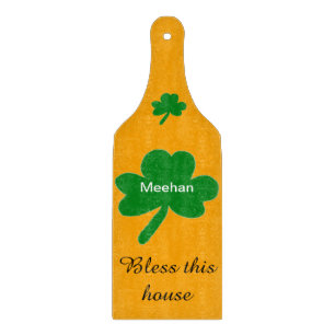Planche À Découper Shamrock Nom de famille Béni Cette Maison
