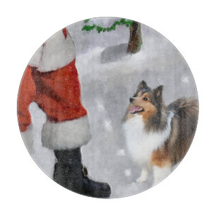 Planche À Découper Shetland Sheepdog Shelter Noël