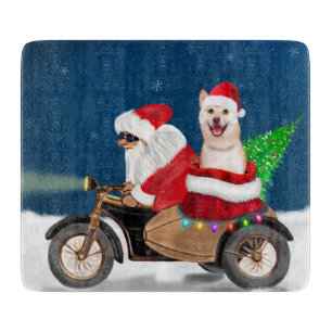 Planche À Découper Shiba Inu Chien Noël Père Noël