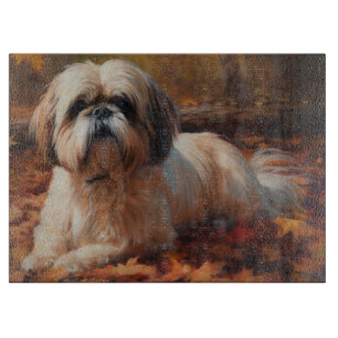 Planche À Découper Shih Tzu à l'automne Feuilles automne Inspire