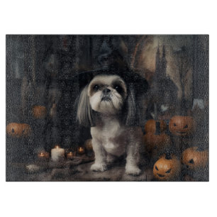 Planche À Découper Shih Tzu Citrouilles Halloween effrayant
