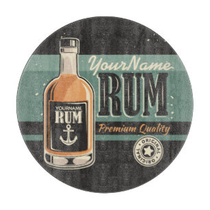 Planche À Découper Signe rétro de bouteille de rhum de marin personna