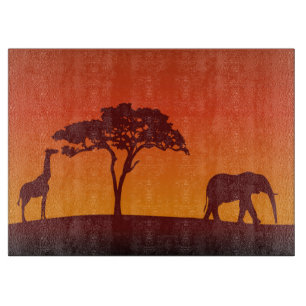 Planche À Découper Silhouette africaine de safari - planche à