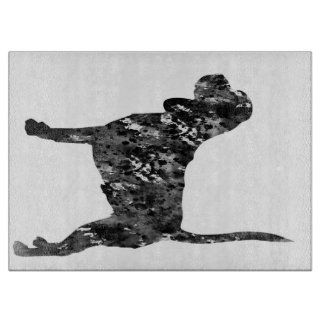 Planche À Découper Silhouette Noir Et Blanc D'Un Beagle Permanent