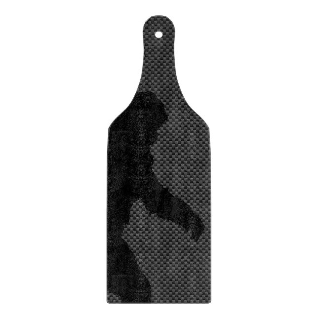 Planche À Découper Silhouette Noire Bigfoot Style Fibre de Carbone (Devant)