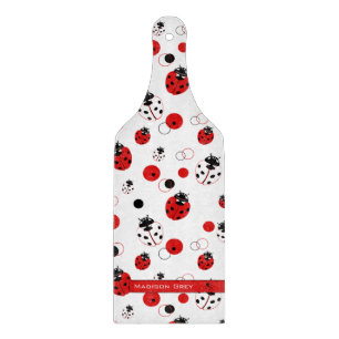 Planche À Découper Simple Motif Ladybug rouge, noir et blanc