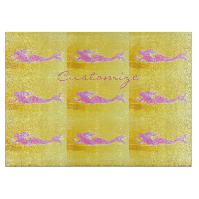 Planche À Découper sirènes de natation roses (Devant)