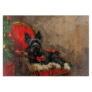 Planche À Découper Skye Terrier Chien Festif de Noël