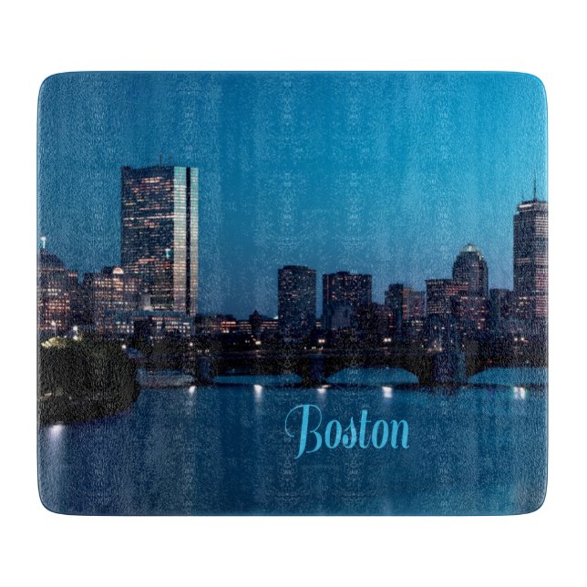 Planche À Découper Skyline de Boston Massachusetts City (Devant)