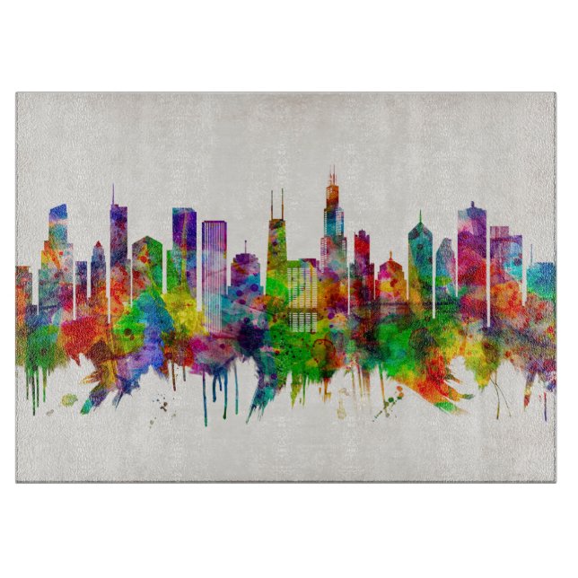 Planche À Découper Skyline de Chicago (Devant)