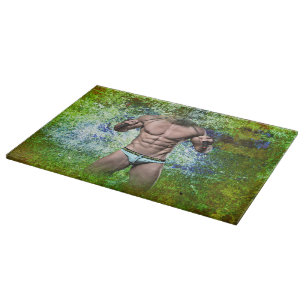 Planche À Découper SlipperyJoe's homme adulte très musclé torse nu 