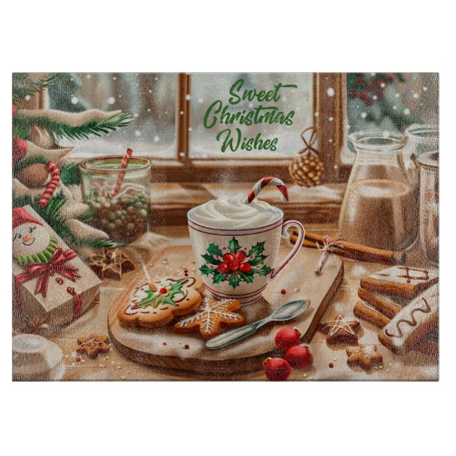 Planche À Découper Souhaits de Noël doux (Devant)