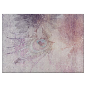 Planche À Découper Souvenirs : Gerbera Flower + Peacock Feather