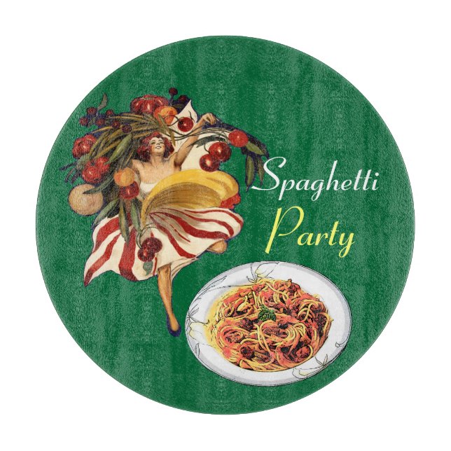 PLANCHE À DÉCOUPER SPAGHETTI PARTY DANCE, CUISINE ITALIENNE ET TOMATE (Devant)