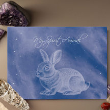 Spirit Animal Bunny Blue Glass Board