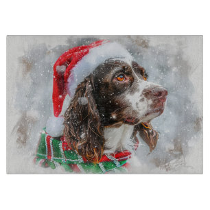 Planche À Découper Springer Spaniel Chien Fête de Noël
