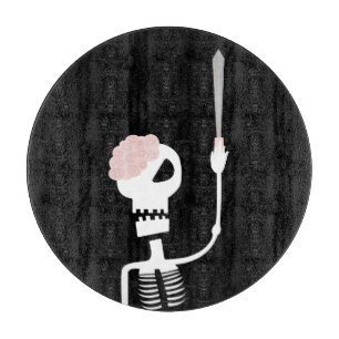 Planche À Découper Squelette d'Halloween avec épée