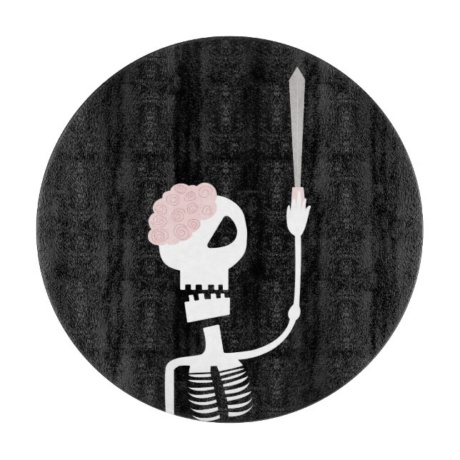 Planche À Découper squelette d'Halloween avec une épée  (Devant)