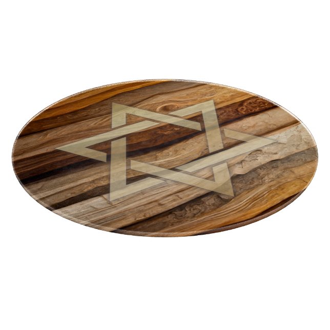 Planche À Découper Star of David Wood Board Effet Round Glass Board (Coin)