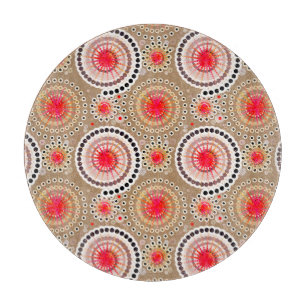 Planche À Découper Starburbs et pingwheel, taupe, rouge, blanc