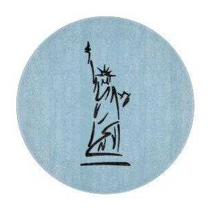 Planche À Découper Statue de la Liberté Bleue